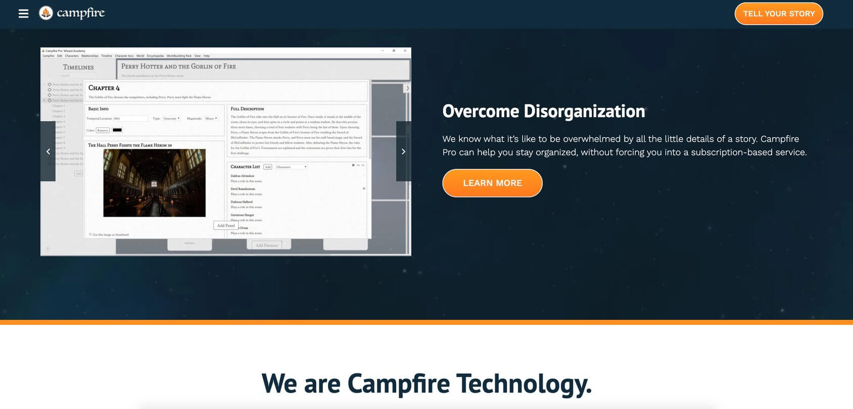 Campfire homepage