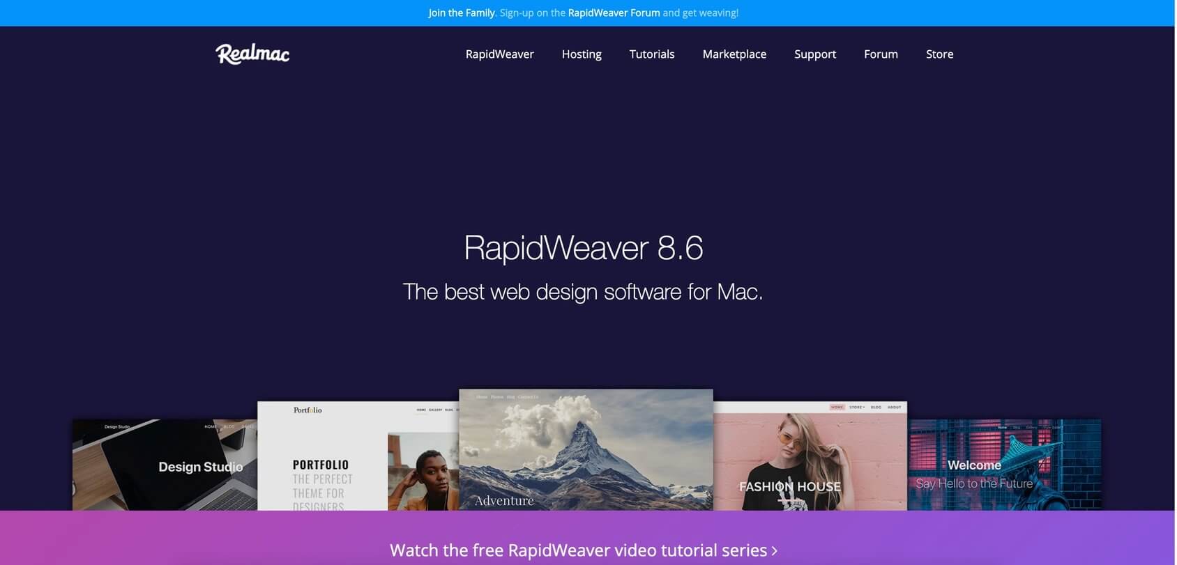 RapidWeaver homepage
