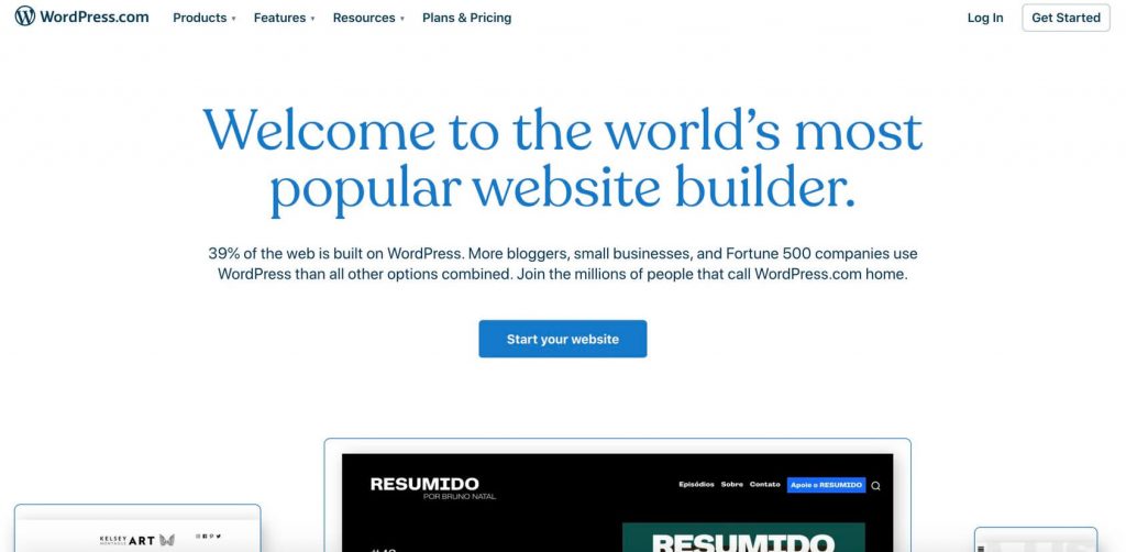wordpres-com home page
